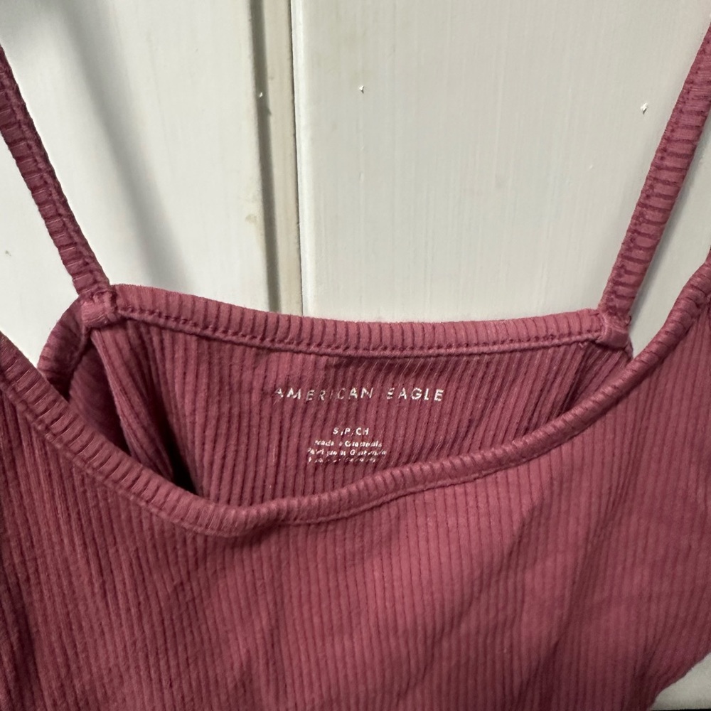 American Eagle Ribbed Tank Top in Mauve Size S
